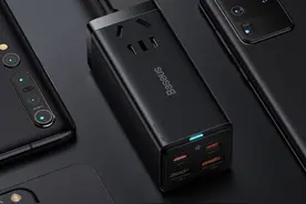 倍思推出第三代氮化镓桌面插线板，65W 2C2A还带排插功能图片