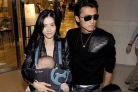 张柏芝一人带仨孩不容易！二儿子帅气似谢霆锋，不让小儿子露脸？图片