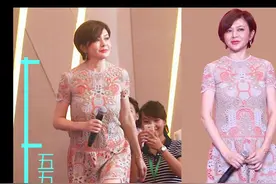 57岁关之琳现身，穿粉色连衣裙秀水桶腰，“五五分”身材显腿短图片