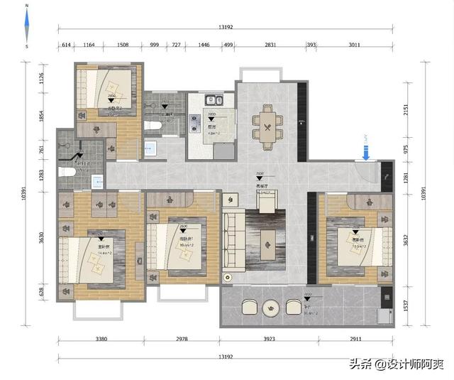 四房两厅打满柜，榨干每1㎡，老师傅看了直说好