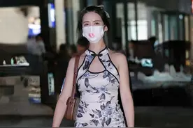 街拍时尚美女穿搭复古旗袍，典雅高贵，古典风格穿出传统美感图片