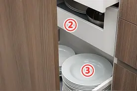 这才是厨房明智的收纳法，1个柜门藏3层抽屉，榨干柜内每1㎡图片