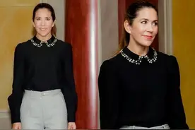 丹麦王储妃裤装显完美比例，大牌加身满满高级感，甜笑不惧皱纹多图片