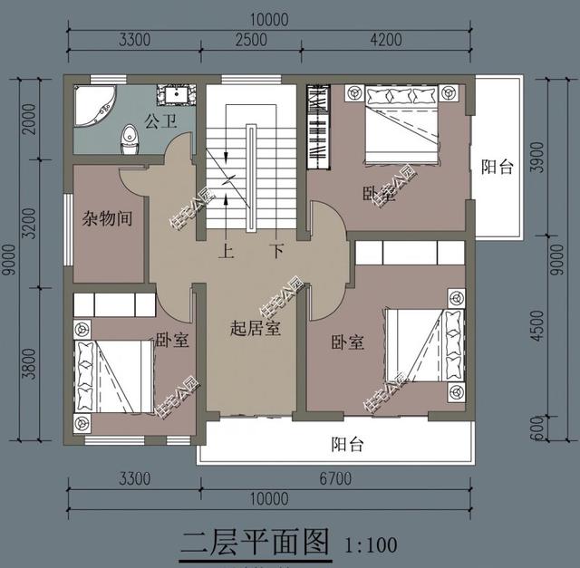 精选10套三层户型图纸，占地面积均不足百平，尤其适合新农村修建