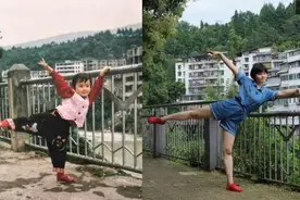 23岁女孩晒20年前同地点对比照，走红网络，网友：女大十八变图片
