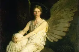 空灵的天使，精美绝伦~雅培·翰德逊·泰勒女性人物油画作品欣赏图片