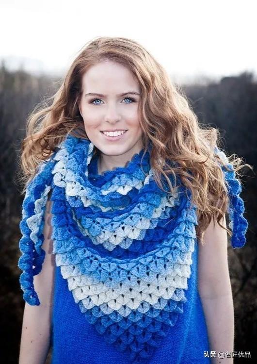 温暖毛线钩鱼鳞的方法