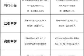 扬州老七所高中2020年高考成绩对比图片