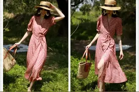 今夏大火的小雏菊裙，V领、收腰、显瘦有气质图片