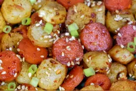 山药火腿这样做烧烤味道，又香又辣，外酥里糯，一点也不输土豆图片