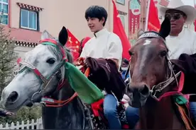 明星过五一：钟汉良被游客抓去拍照，丁真骑马巡游，林依轮堵高速图片