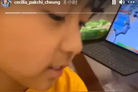 张柏芝晒二儿子，10岁还有婴儿肥，学习读物暴露与谢霆锋关系？图片