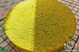 低油低糖的戚风蛋糕，用菠菜汁调糊，颜色碧绿营养更丰富图片