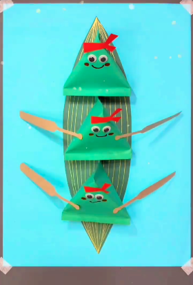 幼儿园端午节手工折粽子教程来了