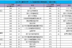 再论2021年合肥市中考一六八指标到校分数线排名（部分学校）图片