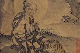 700年前的古画，疑似出现穿越中的老虎，画中老人表情更奇怪图片