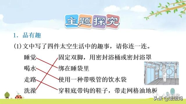 二年级下册语文课文18《太空生活趣事多》图文详解及同步练习