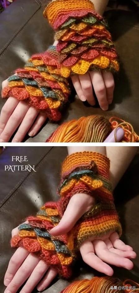 温暖毛线钩鱼鳞的方法