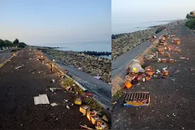 台湾黄金海岸变身垃圾海岸？中秋节过后满地垃圾，游客素质在哪？图片
