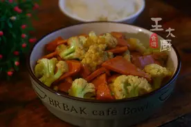 美味的午餐肉炒花菜，做法很简单，搭配合理，营养丰富图片