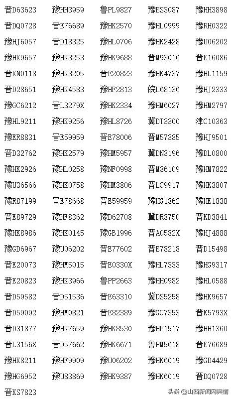 晋城曝光新一批交通违法车辆！