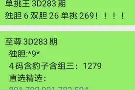 3D283期单挑图片