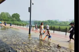 太原汾河自行车道有个水上乐园和天然小瀑布，你知道吗？图片