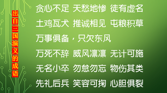198个出自《三国演义》中的成语，每一个都出自一个故事