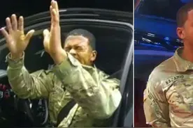 美国大兵被警察暴揍，高举双手求放过，赵立坚预言：这只是开始图片