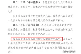 教育部征求意见：幼儿园不得直接或间接作为企业资产上市图片