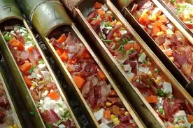 云和畲民特色美食竹筒饭原来是这样做的，建议围观图片