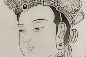 知道书画丨郑小语佛画 白描《文殊菩萨》图片