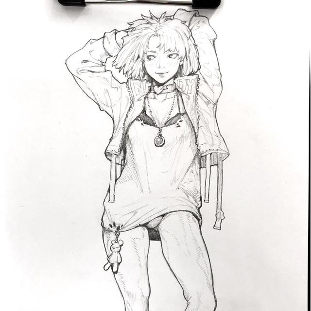 动漫硬核人物手绘 服饰姿态刻画精致细腻 特别是铠甲
