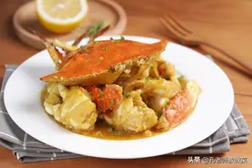 鲜嫩肉肥，香酥可口的海鲜菜——葱炒梭子蟹「孔老师教做菜」图片