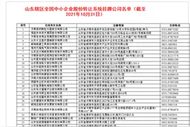 最全！山东辖区新三板公司名单（截至10月31日）图片