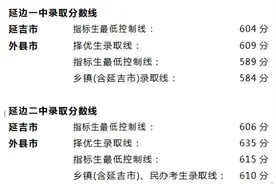 2020年延边一中、二中录取分数线出炉图片