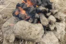 我在玩泥巴！再次体验了童年的乐趣，土窑煨番薯（鸡）图片