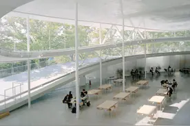 妹岛和世‘大阪艺术大学文理学院’，轻柔起伏的交通空间图片