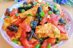 番茄烧豆腐，简单营养，健胃消食，孩子能多吃半碗饭，不吃肉也香图片