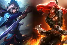 LOL官方指出刺客英雄难度，卡特5级、男刀7级，而9级有三个图片