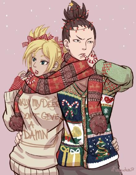 佐樱一条围巾秀恩爱？火影圣诞装扮的五大情侣，第五对你想不到