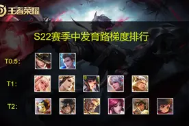 S22赛季中发育路梯度排行：马可波罗直逼T0，狄仁杰依旧强势图片