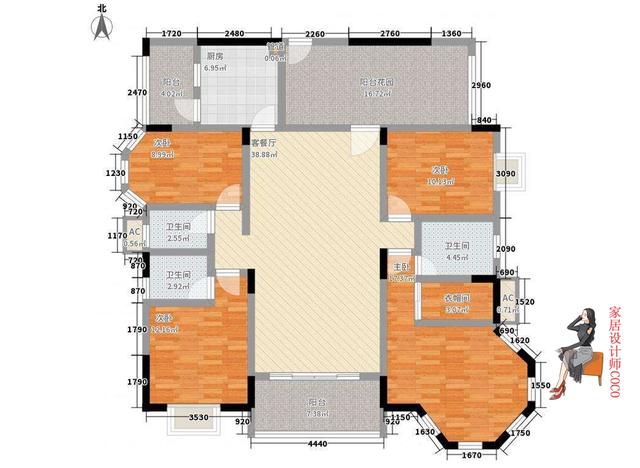 四叶草平面优化（138㎡经典四叶草户型的改造与优化）