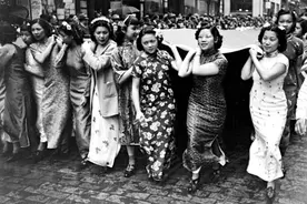 「珍贵老照片」1938年，纽约华人美女抗日募捐图片