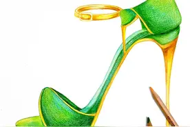 创意儿童画教程｜优雅的高跟鞋图片