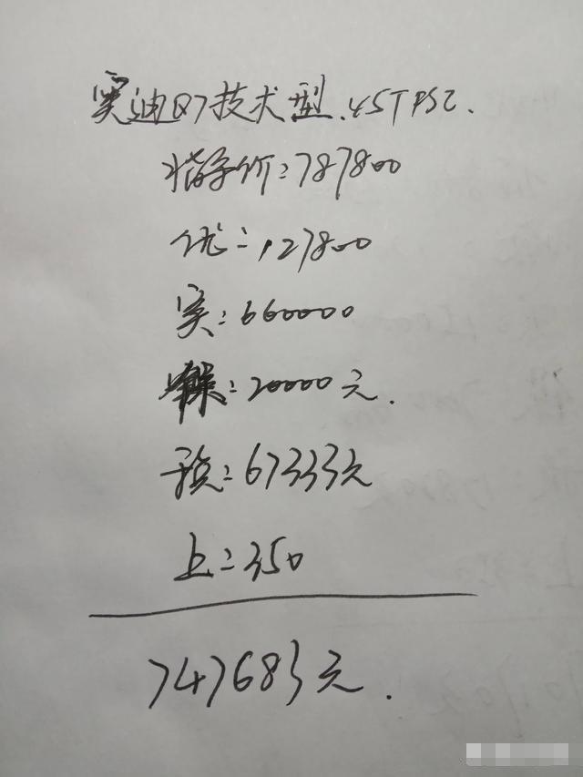 奥迪Q7技术型落地价格大概多少钱？看完你心里就有数了