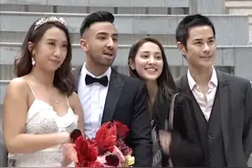 陈凯琳龙凤胎弟弟低调结婚，全家合照弟弟高大抢镜，长相似印度人图片