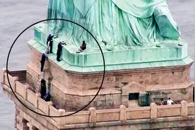 爬上自由女神像抗议特朗普，美国女子被判处一年半监禁图片