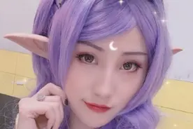小姐姐cosplay风暴之怒，风女，紫色头发还蛮好看的图片