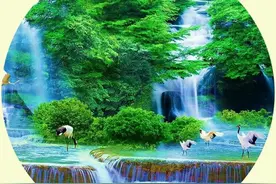 山水美景圆形头像图片